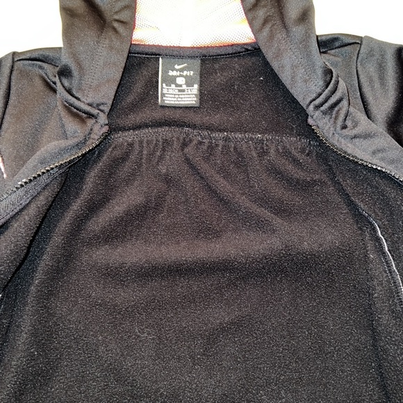 Nike Girls Dri Fit Zipper Hoodie Jacket Black with Pink Size 6/M - Picture 6 of 9
